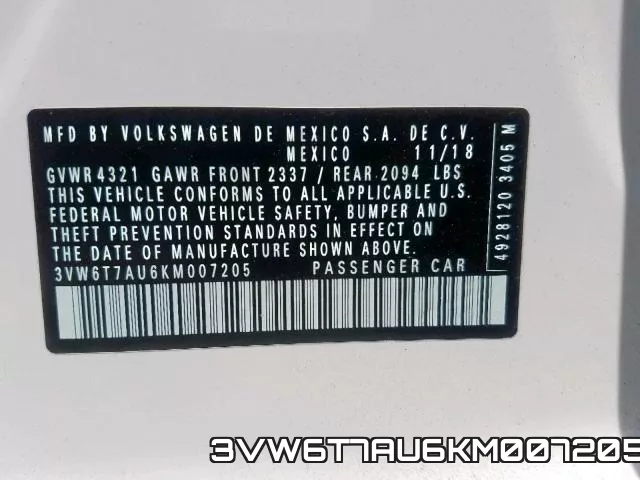 3VW6T7AU6KM007205 фото 2