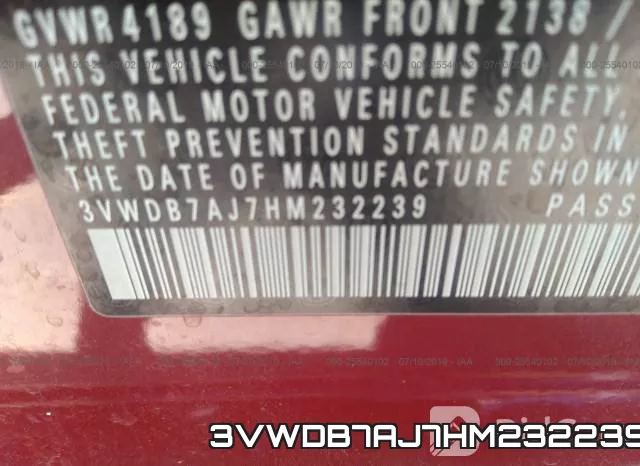 3VWDB7AJ7HM232239 фото 10
