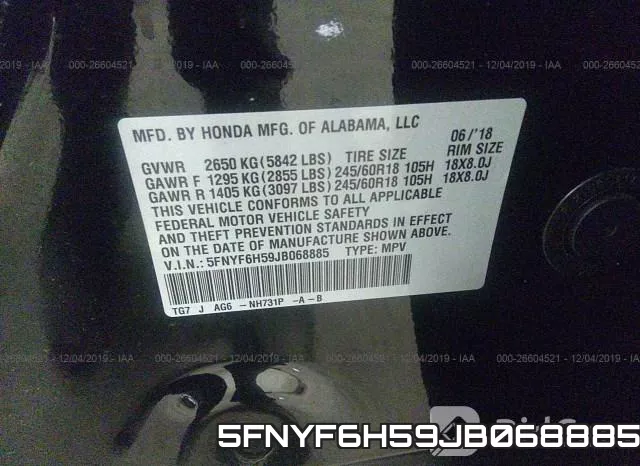 5FNYF6H59JB068885 фото 10