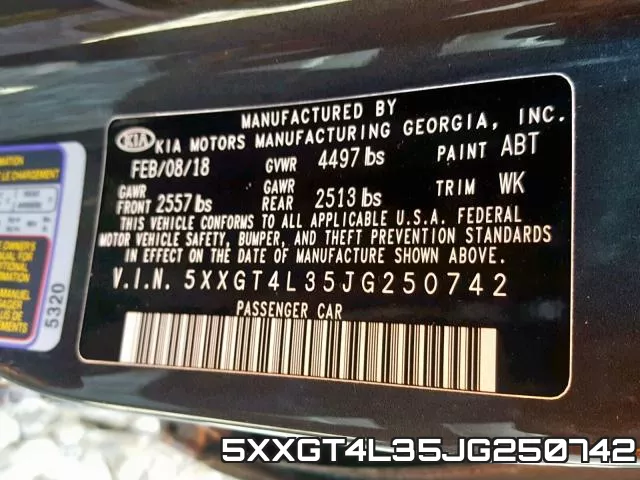 5XXGT4L35JG250742 фото 2