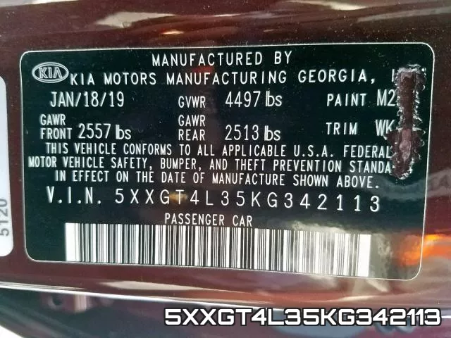 5XXGT4L35KG342113 фото 2