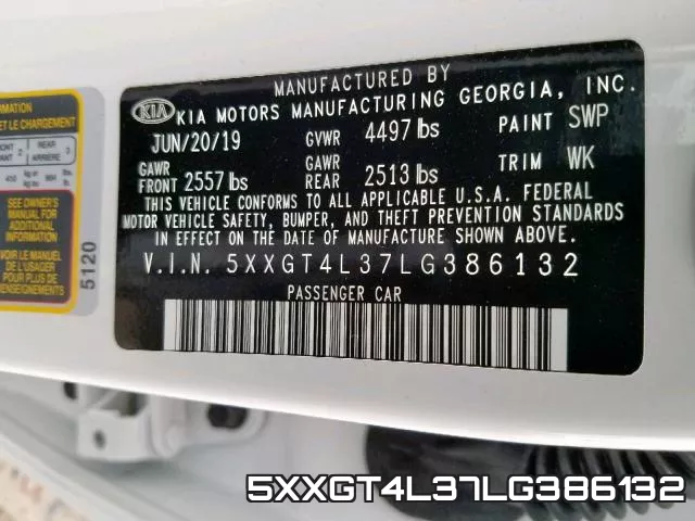 5XXGT4L37LG386132 фото 2