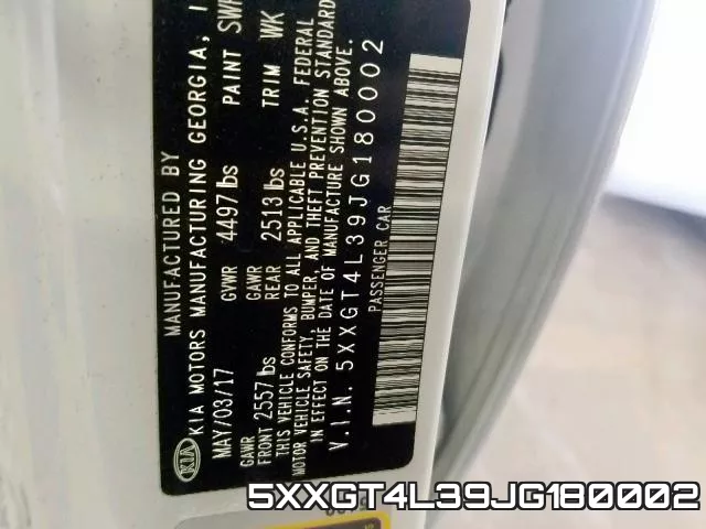 5XXGT4L39JG180002 фото 2
