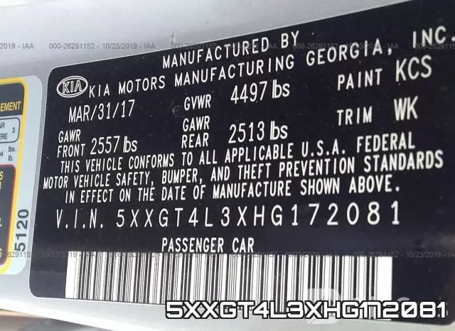 5XXGT4L3XHG172081 фото 10