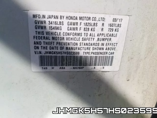 JHMGK5H57HS023599 фото 2
