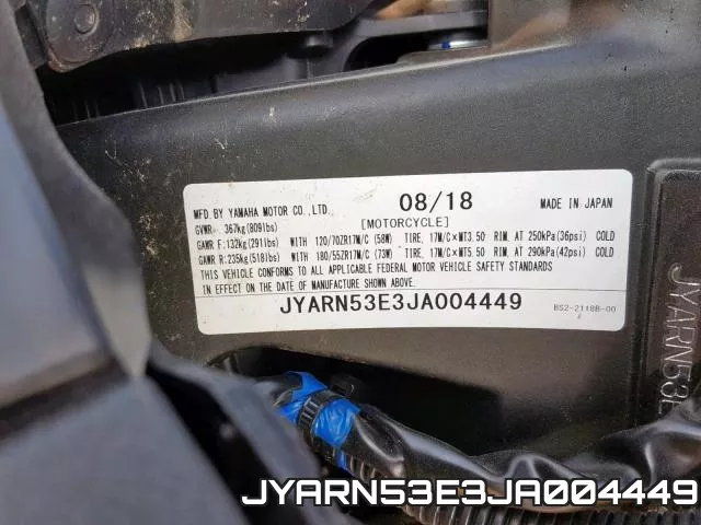 JYARN53E3JA004449 фото 2