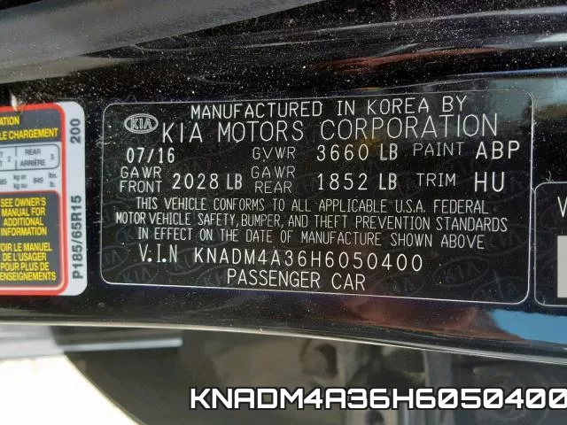 KNADM4A36H6050400 фото 2