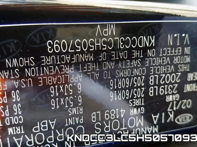 KNDCC3LC5H5057093 фото 2