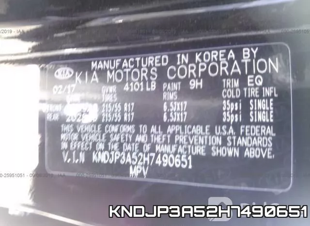 KNDJP3A52H7490651 фото 10