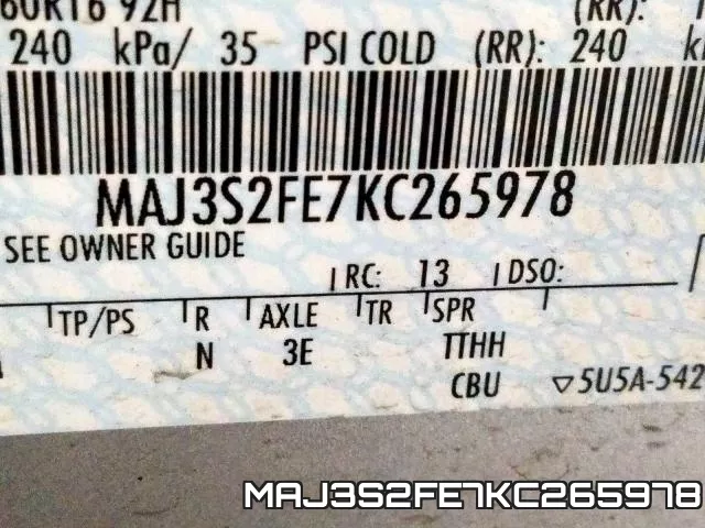 MAJ3S2FE7KC265978 фото 2