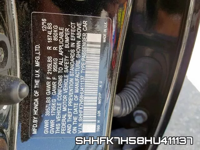 SHHFK7H58HU411137 фото 2