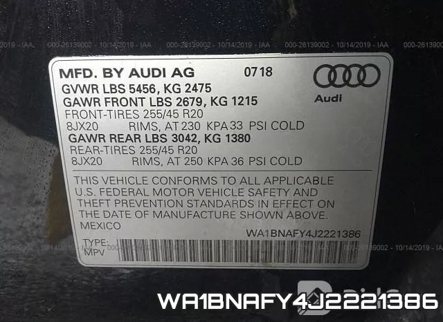 WA1BNAFY4J2221386 фото 10
