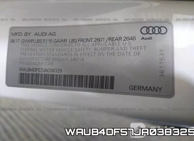 WAUB4DF57JA038325 фото 9