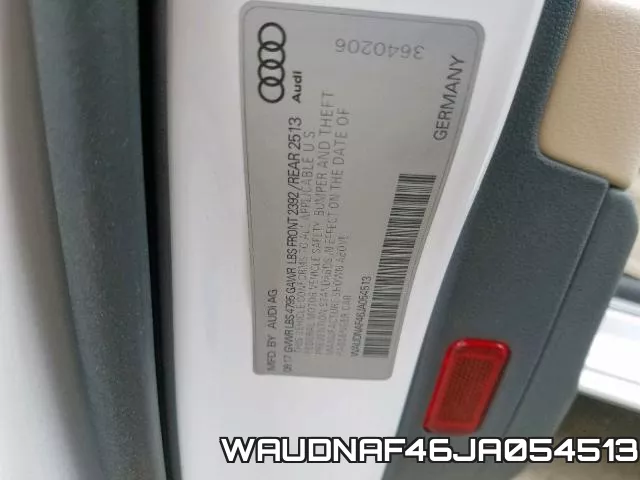 WAUDNAF46JA054513 фото 2