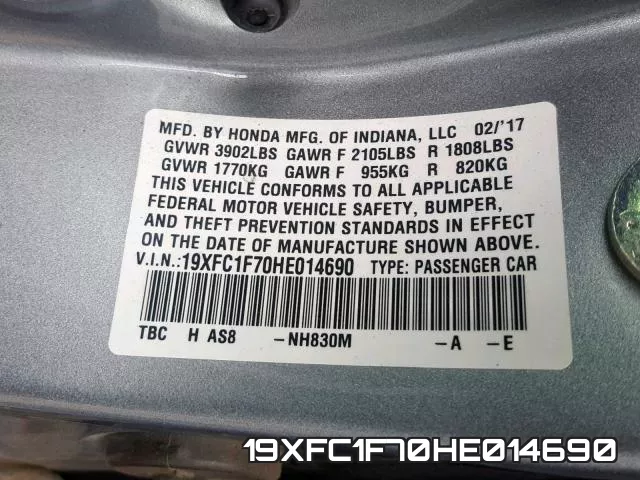 19XFC1F70HE014690 фото 2