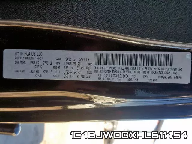1C4BJWDGXHL611454 фото 2