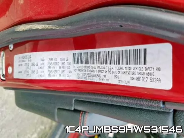 1C4PJMBS9HW531546 фото 2