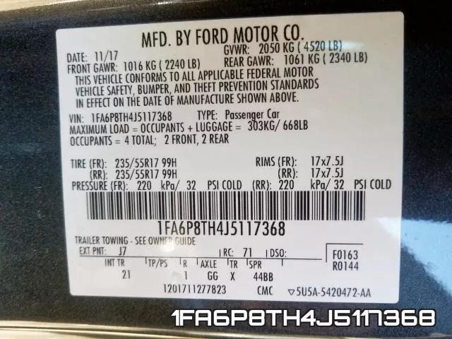1FA6P8TH4J5117368 фото 2