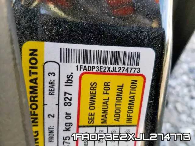 1FADP3E2XJL274773 фото 2