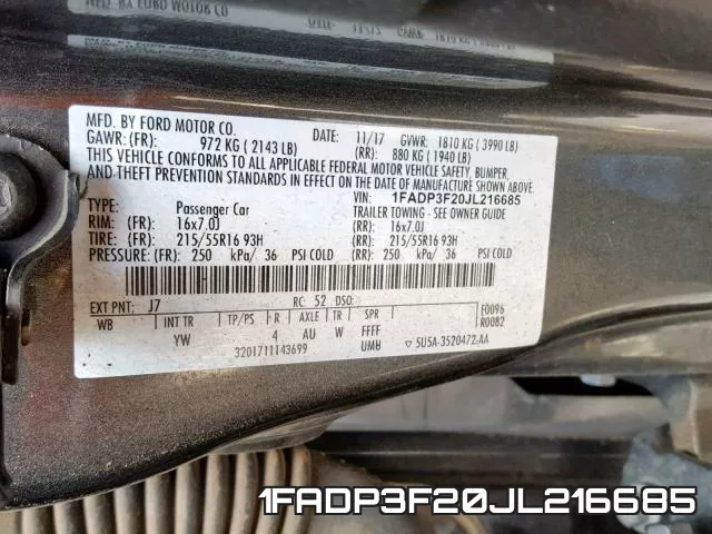 1FADP3F20JL216685 фото 2
