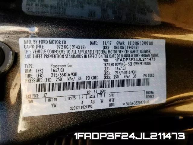 1FADP3F24JL211473 фото 2