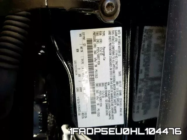 1FADP5EU0HL104476 фото 2