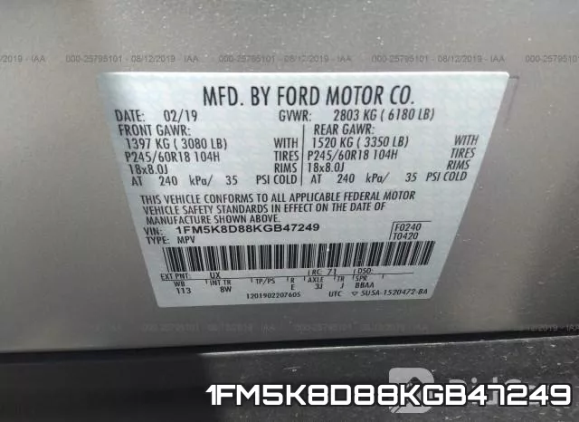 1FM5K8D88KGB47249 фото 10