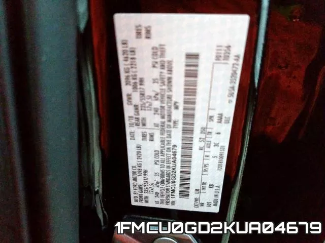 1FMCU0GD2KUA04679 фото 2