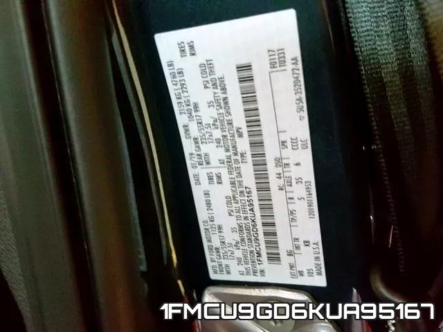 1FMCU9GD6KUA95167 фото 2