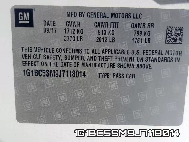 1G1BC5SM9J7118014 фото 2