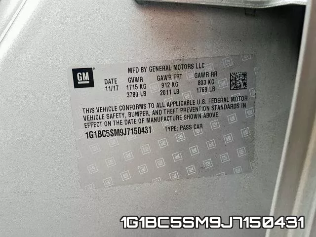 1G1BC5SM9J7150431 фото 2