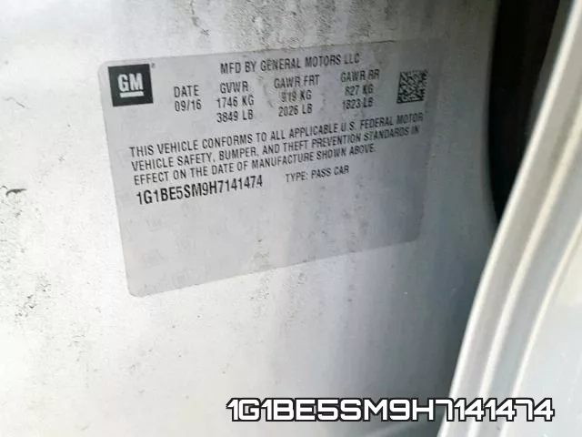 1G1BE5SM9H7141474 фото 2
