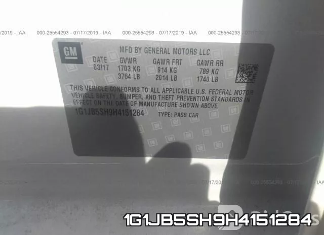 1G1JB5SH9H4151284 фото 10
