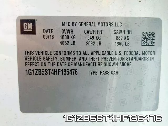1G1ZB5ST4HF136476 фото 2