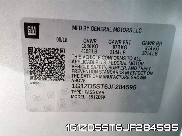 1G1ZD5ST6JF284595 фото 2