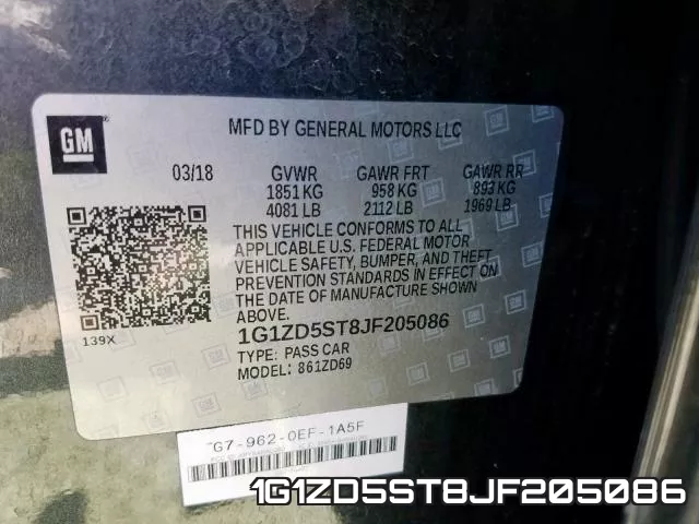 1G1ZD5ST8JF205086 фото 2