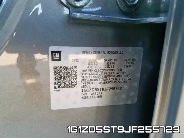 1G1ZD5ST9JF255723 фото 2