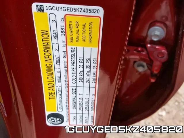 1GCUYGED5KZ405820 фото 2
