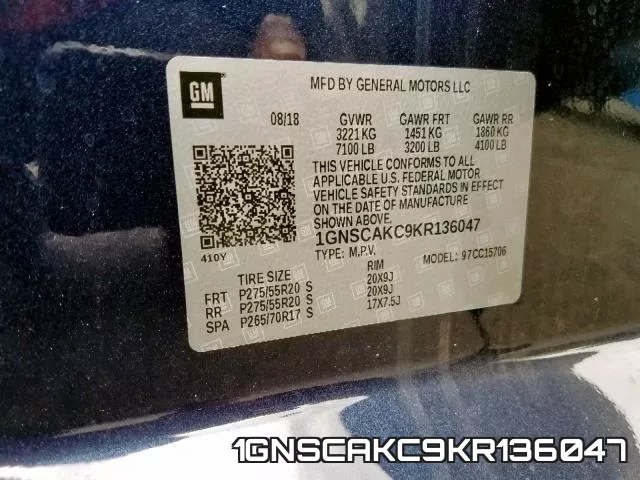 1GNSCAKC9KR136047 фото 2