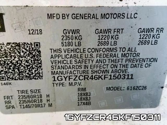 1GYFZCR46KF150311 фото 2