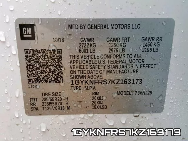 1GYKNFRS7KZ163173 фото 2