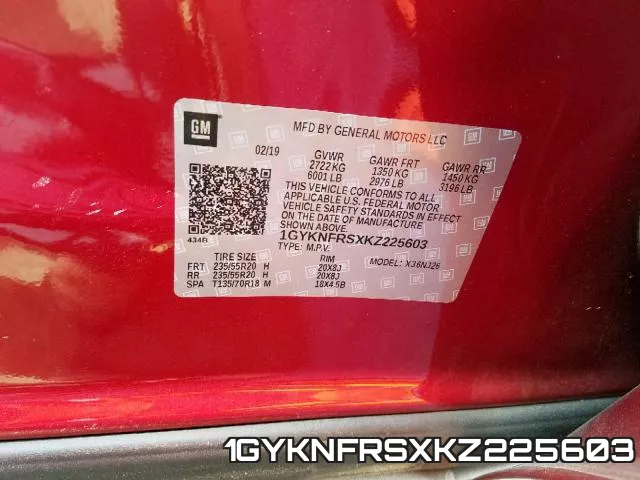 1GYKNFRSXKZ225603 фото 2