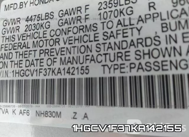 1HGCV1F37KA142155 фото 10