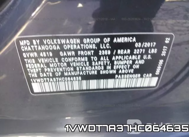 1VWDT7A37HC064635 фото 10