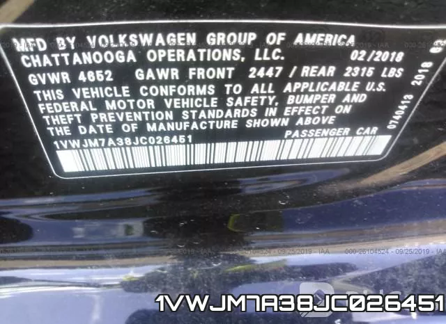 1VWJM7A38JC026451 фото 10