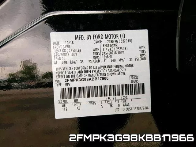 2FMPK3G98KBB17966 фото 2