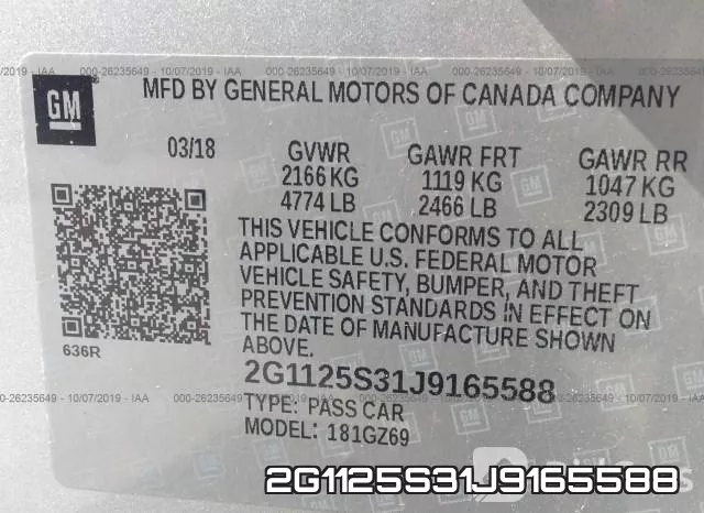 2G1125S31J9165588 фото 10