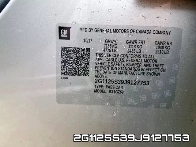 2G1125S39J9127753 фото 2