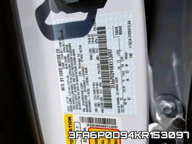3FA6P0D94KR153097 фото 2