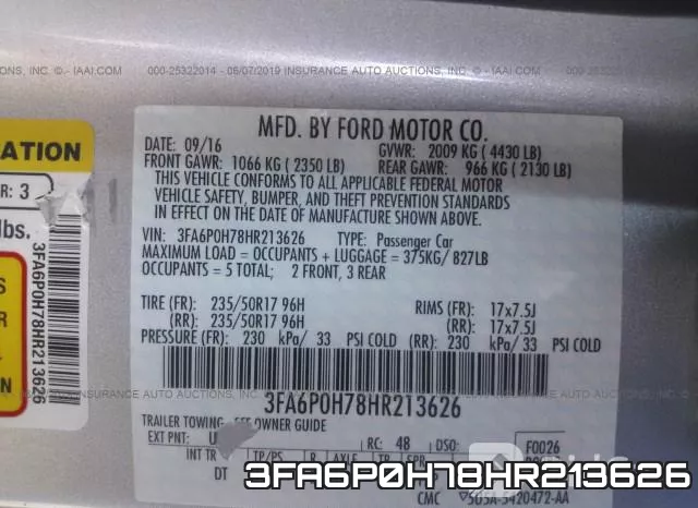 3FA6P0H78HR213626 фото 10